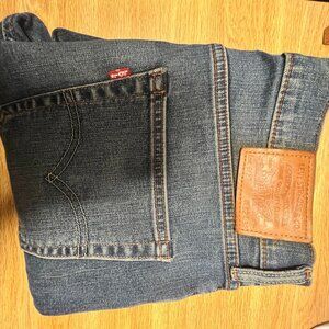 Levi's 512 Mid Blue Indigo Denim Jeans - W32 L32 Slim Taper Jeans | Stonewash